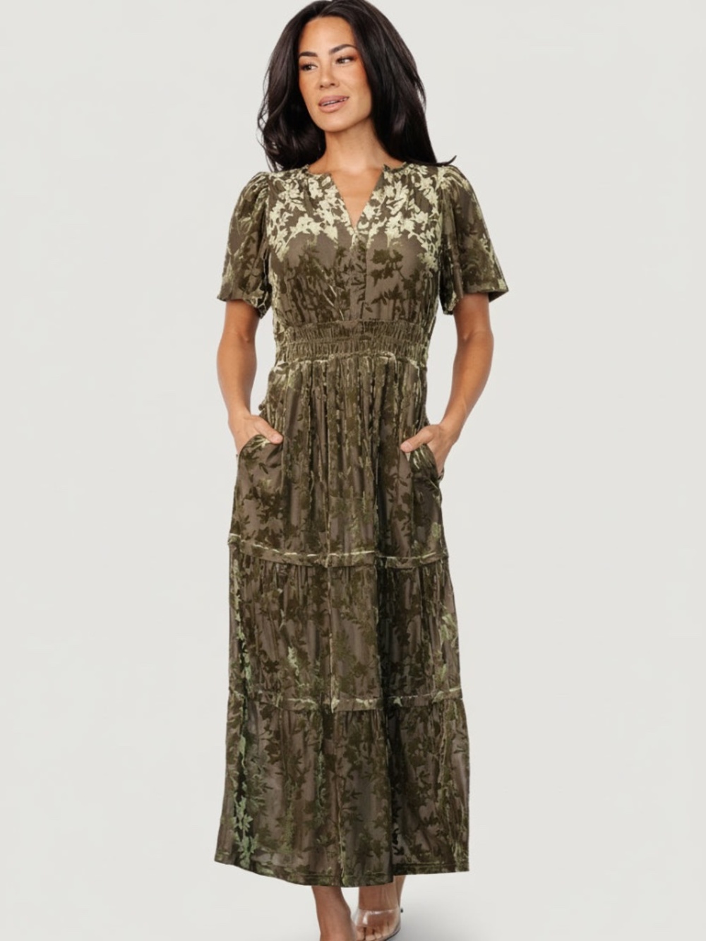 NWT Baltic Born Bronwyn Velvet Dress | Olive Size XL